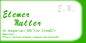 elemer muller business card